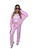 Damen Casual Stylish Trainingsanzug Set Sweatshirt mit geradem Bein Hose,...