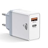 USB C Ladegerät, 20W 2Port Netzteil USBC Schnellladegerät Mehrfach...