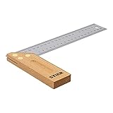 STIER Anschlagwinkel, Schreinerwinkel, Buche, 90° / 45°, 250 mm, mit...