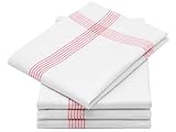 ZOLLNER 4er Set Geschirrtücher, Küchentücher, 50x70 cm, Leinen, weiß...