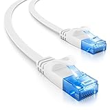 deleyCON 10m CAT6 Flaches Netzwerkkabel 1000 Mbit Gigabit LAN - Cat 6 RJ45...