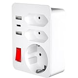 KEAGAR 3er Steckdose Mit Schalter, Mehrfachstecker Mit Schalter,...