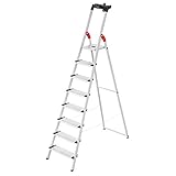 Hailo L80 ComfortLine Alu-Sicherheits-Stehleiter - 8 XXL-Stufen belastbar...