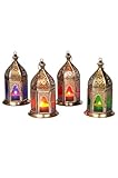 Orientalische Laternen 4 Set Laterne Basem bunt 16cm | 4 x Orientalisches...