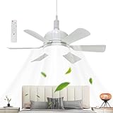 Weqizuerqi Deckenleuchte Mit Lüfter | LED-Deckenventilator Mit E27-Fassung...