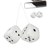 Plüschwürfel Auto, EIN Paar Aufhängen Fuzzy Auto Würfel Rückspiegel,...