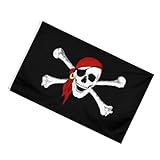 Happyyami Jolly Roger Totenkopf Flagge Piraten Stick Flagge Hängende...