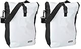 FISCHER Gepäckträgertasche, Fahrradtasche, wasserdicht, 18 Liter, weiß