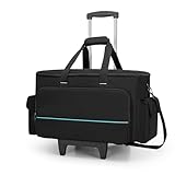 HODRANT Rollbare DJ-Kabeltasche mit abnehmbarem Trolley und Trennwand,...