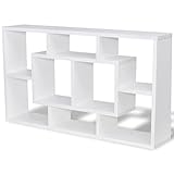 vidaXL Wandregal Hängeregal Wandboard Bücherregal CD DVD Regal weiß + 8...