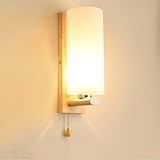 OOWOKS E27 Wandleuchte Vintage Landhaus Holz Wandlampe Innen mit Schalter...