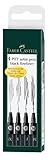 FABER-CASTELL 167115 - Tuschestifte Pitt Artist Pen, 4er Packung, Inhalt:...