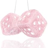 FENQURO Rosa Plüschwürfel Auto 1 Paar Auto Würfel Rückspiegel Anhänger...