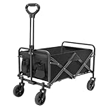 Zusammenklappbarer Gartenwagen, Bollerwagen, Strandwagen mit 5“...