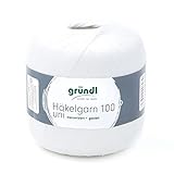Gründl Häkelgarn 100 Garn, wool, weiß, 566 m