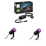 Philips Hue Lily Basis-Set mit 2 Gartenspots (Anthrazit) – Weißes und...