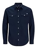 JACK & JONES Herren Jjesheridan Shirt L/S Noos Jeanshemd, Dark Navy, XXL EU