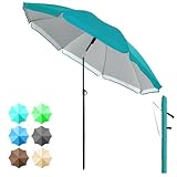 4smile Sonnenschirm Strand 180 cm in Türkis - Höhenverstellbarer...