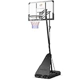 GOPLUS Basketballkorb Outdoor verstellbar 150-305cm, mit PC-Rückwand,...