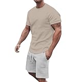 Sommer Outfit Herren, Sommer Kurze Hose und T-Shirt Einfarbig Jogginganzug,...