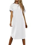 Imily Bela Dame Tshirt Kleid Sommer Shirtkleid Baumwolle Kurzarm Rundhals...
