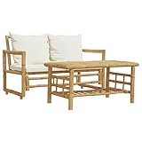 vidaXL Garten Sofa Garnitur 2-TLG., Gartenmöbel Set mit Kissen, Sitzgruppe...