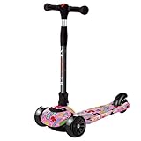 ARVALOLET Tretroller mit leuchtenden Rädern, 3-Rad-Roller,...