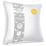 Orange Wave Kopfkissen 60x60cm Federkissen - 3-Kammer Daunenkissen 60x60...