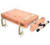Tragbare Hobelbank, Mini Werkbank aus Buchenholz 53x28x7 cm, Mobil Holz...