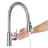 Küchenarmatur mit Herausziehbarer Brause, Infrarot Sensor Wasserhahn...