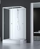 MARWELL Komplettdusche Fertigdusche White Dream 80 x 110 x 200 cm –...
