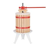 Wiltec 6L Obstpresse aus Buchenholz inkl. Presstuch, manuelle Weinpresse...
