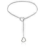 AN-WATTY Choker Kette Damen, 65cm Halsband Damen, Herz Kette, Slip Chain,...