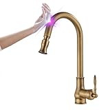 Küchenarmatur Aus Messing Mit Ausziehbarer Brause, Einzelgriff,...