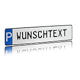 Individuelles Parkplatzschild 520x110mm mit P-Symbol aus Aluminium...