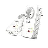 FRITZ!Powerline 1220 Set (1,200 MBit/s, 2x Gigabit-LAN je Adapter, ideal...