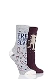 Harry Potter SOCKSHOP Damen 2 Paar Dobby is a Free Elf Baumwolle Socken...