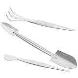 SEWACC Bonsai Pinzetten Edelstahl 3 Stück mit Rechen und Schaber Präzise...