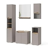 Vicco Badmöbel-Set Greige Marelle, bestehend aus Bad Spiegelschrank,...