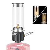 Tentock Gaslampe Sturmlaterne Gas Camping Lampe Winddichte Glasabdeckung...