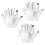 3 Paar Feuchtigkeitsspendende Handschuhe mit Touchscreen WeißE Baumwolle...