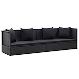 vidaXL Garten-Sofabett mit Kissen Gartensofa Gartenmöbel Gartenliege...