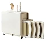 Ausziehbarer Esstisch aus Massivholz mit 4 Stühlen, platzsparende Lösung...