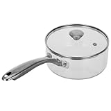 jojofuny Kleiner Kochtopf aus Borosilikatglas mit Edelstahlgriff und Deckel...