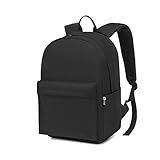 KONO Schwarzer Rucksack wasserdicht, Schulrucksack für Teenager Jungen und...
