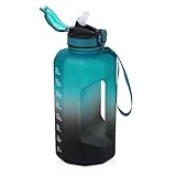 GLEKGLEK Große Trinkflasche 2.2 Liter, Sport Trinkflasche Fitnessstudio...