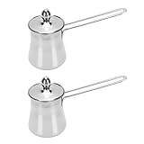Haofy Türkischer Kaffeekanne Set von 2 15 Unzen Edelstahl mit Langem...