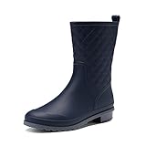 DREAM PAIRS Damen Gummistiefel Halbhoch Wasserdicht Gummistiefeletten...