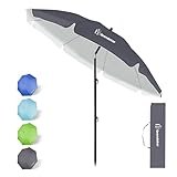 Grandekor Sonnenschirm Ø 200 cm knickbar Balkon Strandschirm Gartenschirm...