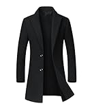 ECDAHICC Wintermantel Herren Mantel Lang Slim Fit Herrenmantel Winter Warm...